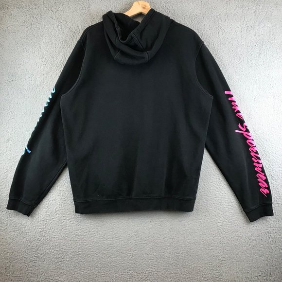 Nike Sweater Adult L Black Palm Tree Spellout Pullover Hoodie - Picture 2 of 8